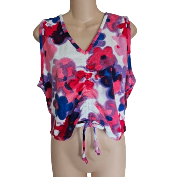 Juicy By Juicy Couture Rouched V Neck Sleeveless Crop Top Size Women's XXL NEW - Picture 4 of 12